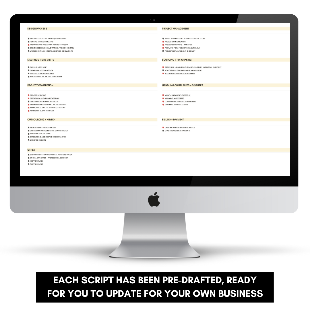 Business Procedures (SOP) Database: Streamline your Systems + Processes