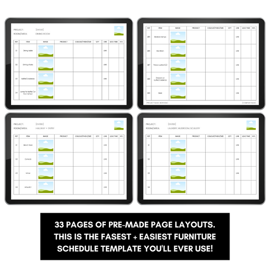 Interior Decoration (Furniture Schedule) Template