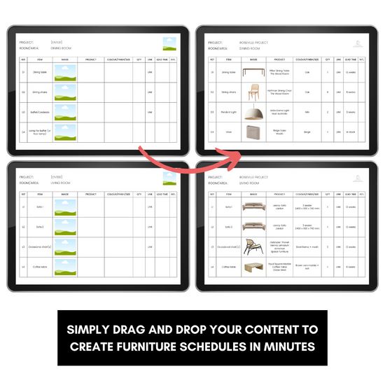 Interior Decoration (Furniture Schedule) Template – The Little Design ...