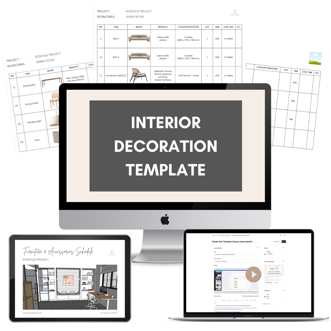 Interior Decoration (Furniture Schedule) Template – The Little Design ...