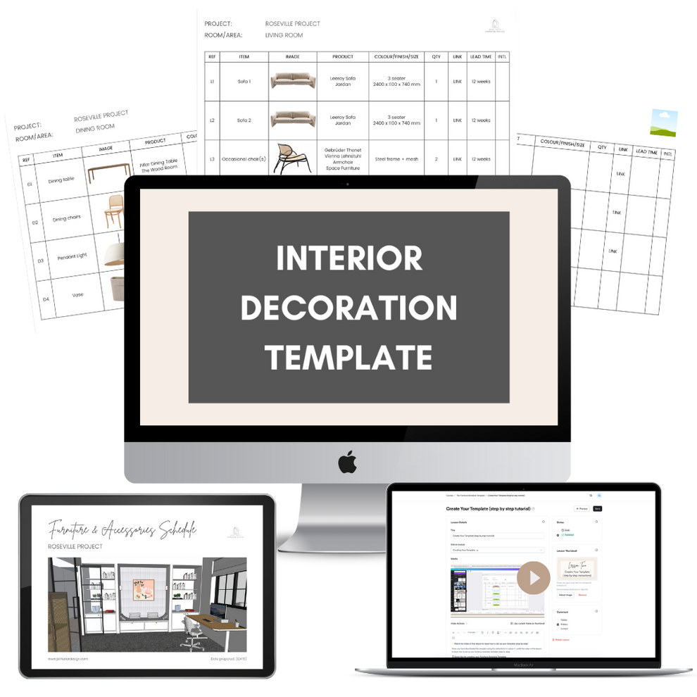 Interior Decoration (Furniture Schedule) Template – The Little Design ...
