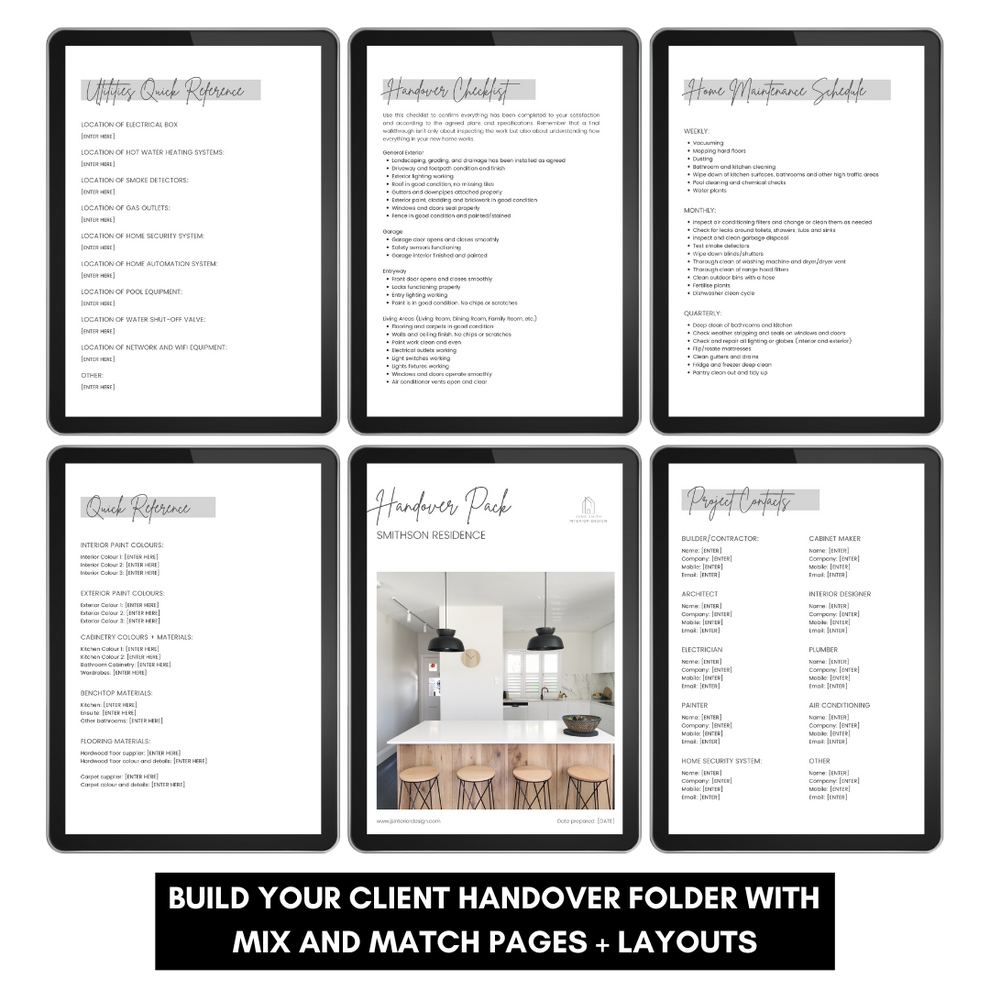 Client Handover Pack (Close Out Binder) Template – The Little Design Corner
