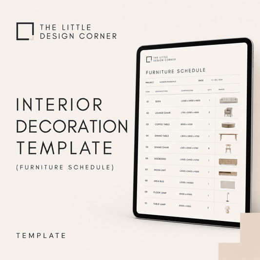 Interior Decoration (Furniture Schedule) Template